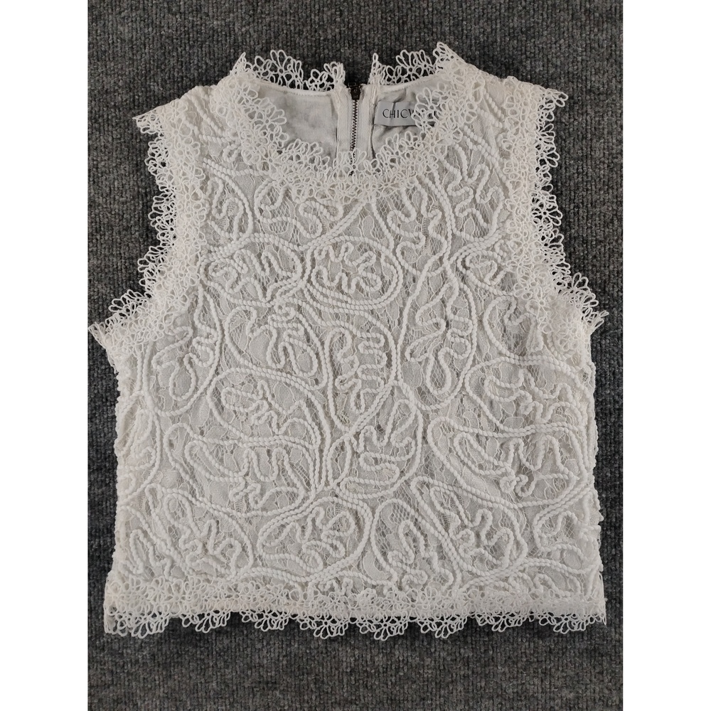 Chicwish Floral Crochet Lace Crop Top Size S Sleeveless Boho Festival Vacation